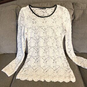 Maurice's beige lace long sleeve top small